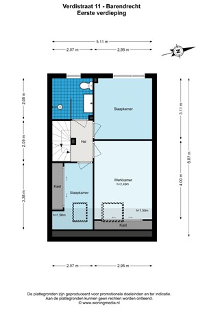 Floorplan - Verdistraat 11, 2992 PH Barendrecht